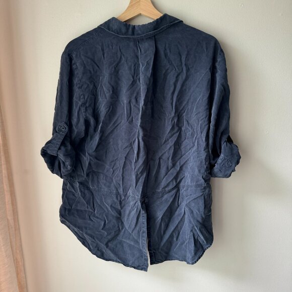 Bella Dahl Split Back Button Down - 100% Tencel - Navy Blue - Picture 5 of 7